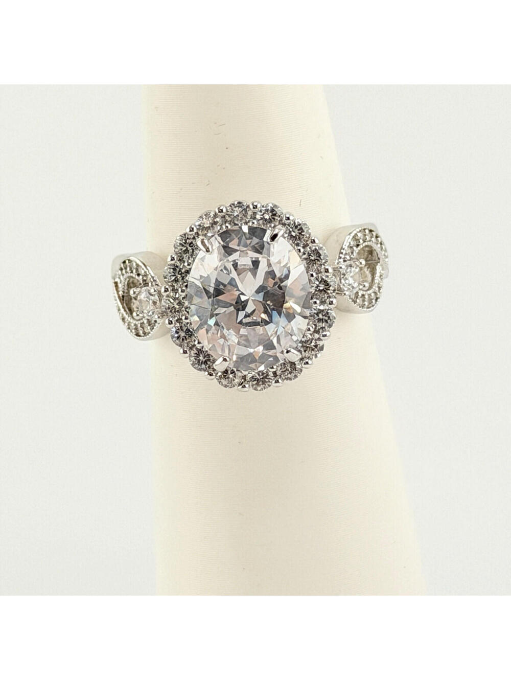 Bomb Party Ring Sz 9 "The 2424 Unicorn" Clear CZ on Rhodium RG77681